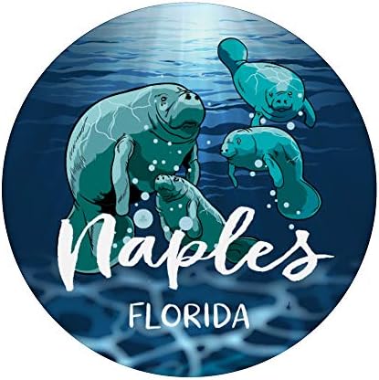 Naples Florida Manatee Gifts for Men Women Kids PopSockets Grip and Stand for Phones and Tablets – Enhanced Compatibility and Speed