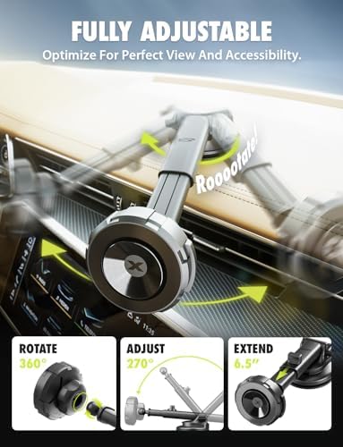 Bracketron Magnetic Car Mount for Cell Phone, MagAlign Max Car Vent Phone Mount【Strongest Magnetic+ Suction】, Vent Phone Mount for Car for iPhone 16 Pro Max 15 14 13 12 – MagSafe Car Accessories – Enhanced Compatibility and Speed