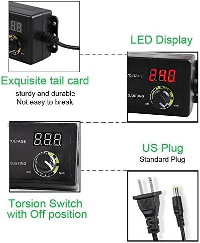 Versatile 3 V-24 V DC Power Supply Adapter – 1.5 A 36 W Adjustable Voltage Converter with LED Volt Display, 8 Interchangeable Plugs & Polarity Reversal Cord for Ultimate Compatibility in Electronic Projects