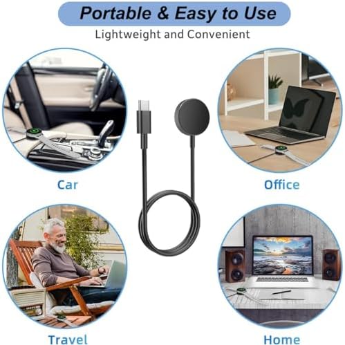 Reliable Dual-Pack Samsung Galaxy Watch Charger Cable for Models 6, 6 Classic, 5, 5 Pro, 4, 4 Classic, 3, Active 2 & Active – Fast Charging, Enhanced Compatibility, and Portable Design for Ultimate Convenience