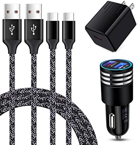 High-Speed USB Type C Charger for Moto G Stylus 5 G & Compatible Models – Quick Charge 3.0 Car and Wall Adapter with 3 FT Cable – Ultimate Fast Charging Solution for Home, Office, and Travel – Enhanced Durability and Versatility