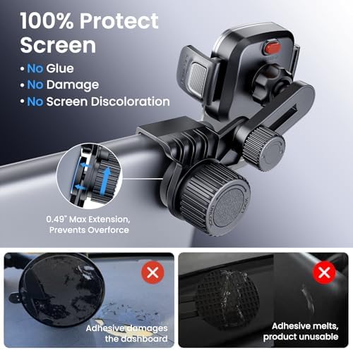 ORNARTO Tesla Phone Mount – Ultimate 360° Rotatable Holder for Model Y & 3 | No Residue or Screen Damage | Universal Fit for All Smartphones | Enhanced Overload Protection & Anti-Slip Grip | Perfect Car Accessory for Seamless Navigation & Hands-Free Calls