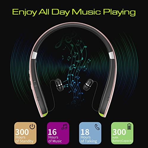 2024 Enhanced Neckband Bluetooth Headset: Retractable Earbuds with Advanced Noise Cancelling, Foldable Wireless Headphones for Sports & Office – Superior Audio Quality with Built-in Mic and Travel Case