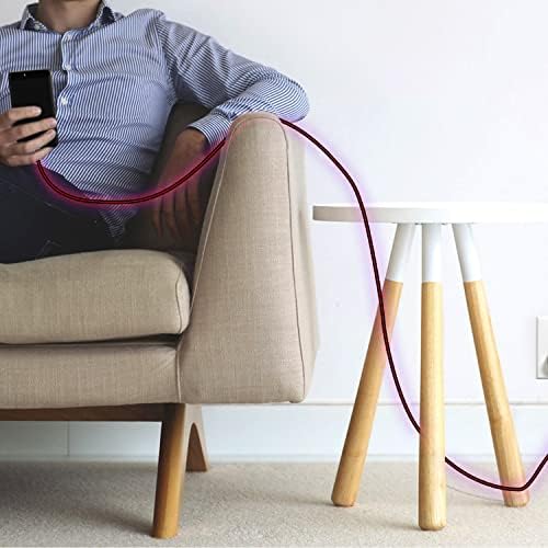 Illuminate Your Charging Experience: MFi Certified 6 ft LED Light Up Lightning Cable for i Phone 14/13/12/11/11 Pro/Max/XS/XR/X/6/7/8 – Fast Charging & High-Speed Data Sync in Vibrant Purple – Optimal Durability & Enhanced Compatibility for Effortless Connectivity