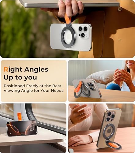 Chic Glitter Magnetic Phone Ring Holder for Mag Safe – Stylish Finger Grip Stand for i Phone, Kindle & Smartphones, Enhanced Stability with Versatile Compatibility for Pop Sockets – Elevate Your Daily Mobile Experience with Glamour and Functionality