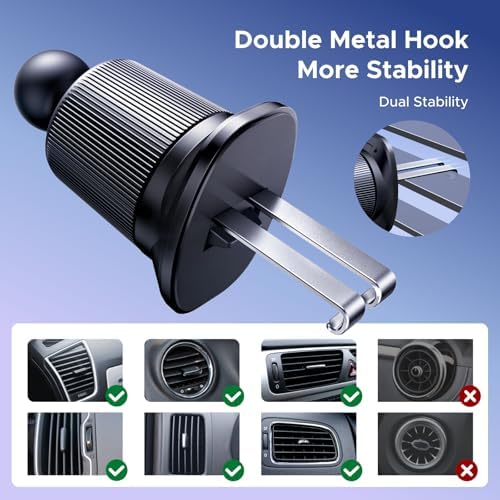 UGREEN Magnetic Car Phone Mount for Mag Safe – Secure Air Vent Holder for i Phone 16, 15 Pro Max, 14, 13, 12 Pro & Mini – Enhanced Magnetic Grip & Easy Installation for Seamless Navigation – Sleek Design for Clutter-Free Driving Experience