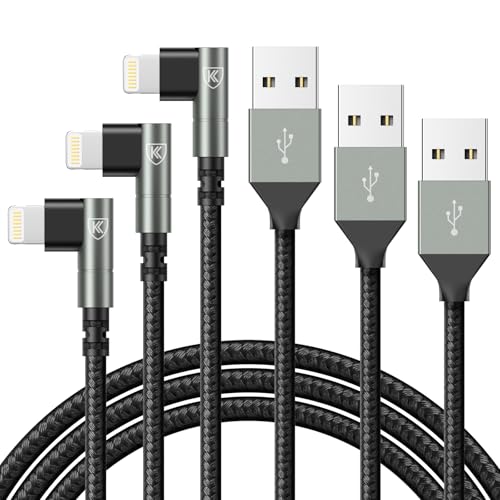 Elevate Your Charging Experience: 10 ft MFi Certified i Phone Charger Cable 3-Pack with 90-Degree Connector – Fast Charging & Durable Nylon Braided Design for i Phone 14/13/12/11/Pro/Max/Mini/X/Plus/8/7/6/Plus – Perfect for Home, Office, and Travel Use – Enhanced Compatibility and Comfort
