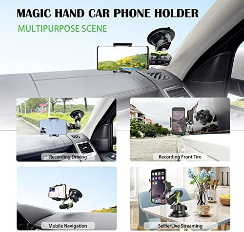 Universal Leepiya Car Phone Mount with Magic Arm – Premium Suction Holder for Vlog Recording & Hands-Free Navigation – Adjustable Smartphone Holder for All Vehicles – Effortless Installation & Enhanced Stability