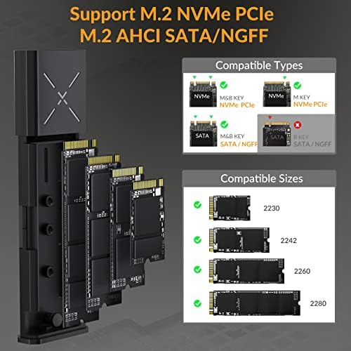i Dsonix High-Speed M.2 NVMe Enclosure Adapter with Heavy-Duty Protector – 10 Gbps USB C SSD Converter for M.2 PCIe & AHCI SATA – Ultimate Portable Storage Solution with Enhanced Durability and Rapid Data Transfer Efficiency