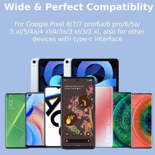 Rapid 30 W Dual Pack Fast Charger for Google Pixel Series – Overheating Protection, 6.6 ft USB-C Wall Charger for Pixel 9, 8, 7 Models – Efficient, Safe Charging for Home and Travel