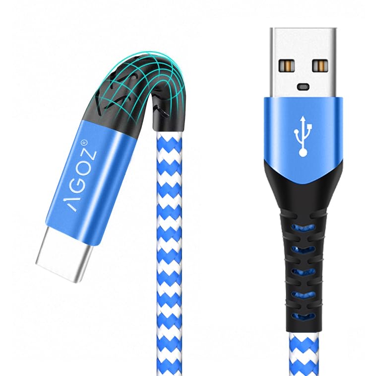 10 ft Braided USB C Fast Charger Cable – 3 Pack for i Phone 15 Pro Max, i Phone 15 Pro, i Phone 16 Plus, i Pad Pro 12.9″ & 11″ – Durable & Stylish Blue Charging Solution for Rapid Power Delivery and Data Transfer