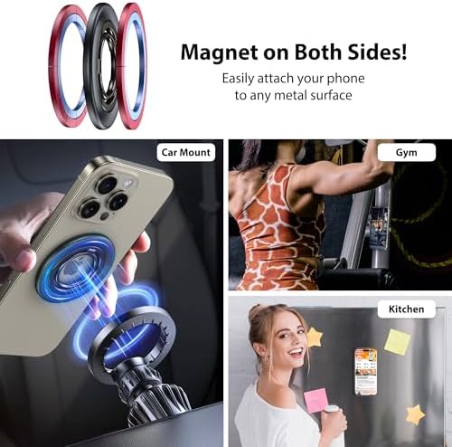 Crea Dream Magnetic Phone Ring Holder Set for Mag Safe – 360° Rotating Grip Stand with Dual-Sided Kickstand for i Phone 16, 15, 14, 13 Series – Enhanced Stability & Versatile Viewing Experience