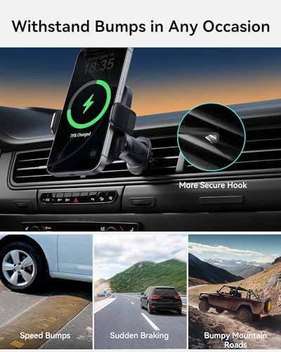 Premium INIU Mag Safe Car Phone Holder & Qi2 Wireless Charger – 360° Adjustable Auto-Clamping Mount for i Phone 16, 15, 14, 13, Xs, XR, Samsung S23 – Fast Charging & Hands-Free Convenience for Optimal Driving Experience