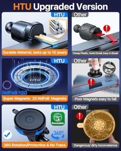 2025 Enhanced Mag Safe Car Phone Mount – 80 LBS Ultimate Suction Power & Military-Grade Strength for i Phone 16, 15, 14 Pro Max & Mini – 360° Rotatable Magnetic Holder for Secure Dashboard & Windshield Use – Effortless Navigation & Hands-Free Communication