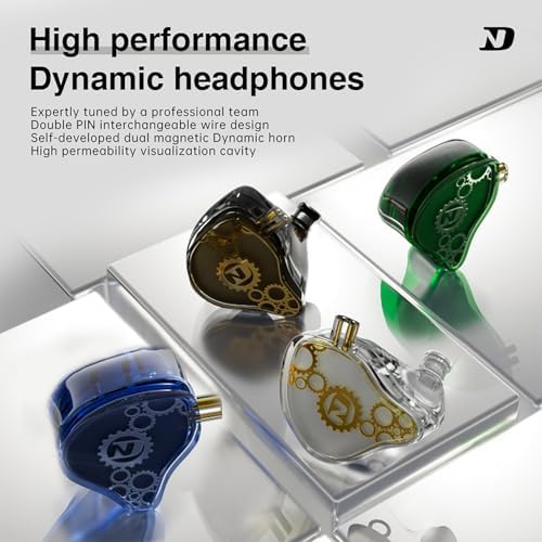 ND Venus High-Fidelity In-Ear Monitor Headphones – Premium Wired Earbuds Featuring 10 mm Dual Magnetic Drivers for Superior Audio Clarity – Ergonomically Designed for Comfort with Detachable Cable and Integrated Mic – Ideal for Gamers and Audiophiles – Versatile 3.5 mm Compatibility for Seamless Sound Connection – Perfect for Extended Listening and Immersive Gaming Experiences