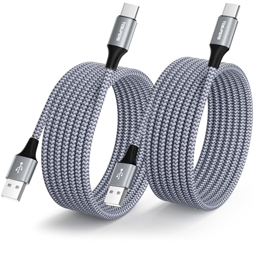 10-Foot Braided USB C Cable Trio – Fast Charging 3 A – Perfect for i Phone 16/15 Pro Max & Samsung Galaxy S Series – Durable Design for Home, Office, and Travel – Ultimate Compatibility & Efficiency in Charging and Data Transfer