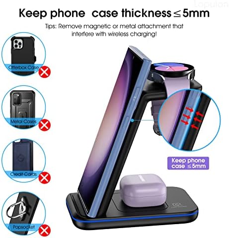 Fast Wireless Charging Station for Samsung Galaxy Devices – Multi-Device Charger for Galaxy S25 Ultra, S24, S23+, Z Flip 6/5, Fold 6/5, and Galaxy Watch 8/7/Pro/Active 2 – Sleek White Design for Effortless Organization and Speed – Perfect for Home and Office Use – Compatible with Galaxy Buds3/2 Pro for Ultimate Convenience