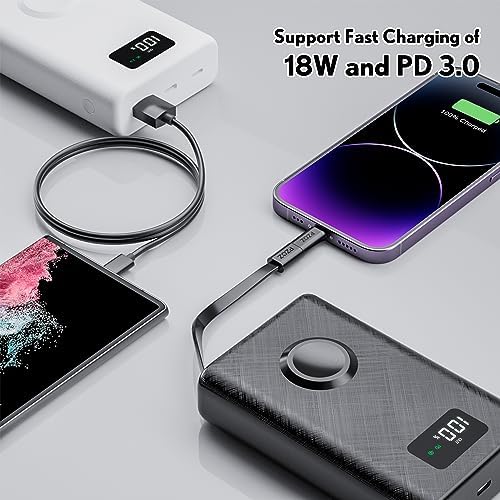 pzoz 20000 m Ah Ultra-Portable Power Bank with Magnetic Wireless Charger for Apple Watch – Rapid USB Type C PD Travel Charger for i Phone 15/16 and More – High-Capacity Battery Pack for On-the-Go Charging Solutions – Sleek, Durable Design with LED Indicators for Smart Charging Management