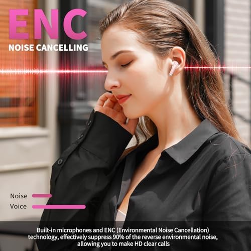 Revolutionary True Wireless Earbuds with Advanced Bluetooth 5.3 Technology – Unmatched Noise-Canceling Earphones Compatible with i Phone 16 Pro Max & Samsung Galaxy S25 – Lightweight Ergonomic Design, Superior HD Microphone, and Extended Battery Life for Ultimate Audio Freedom