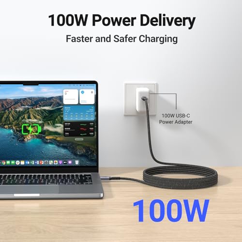 10 FT USB C 3.1 Gen 2 Cable – 2 Pack for High Speed 10 Gbps Data Transfer & 100 W Fast Charging, 4 K 60 Hz Video Output Compatible with Mac Book Pro, Galaxy S21, Thunderbolt 3 – Ultimate Connectivity Solution for Power Users