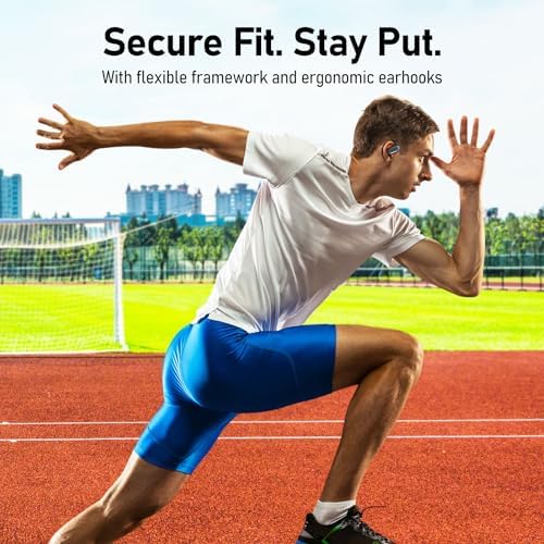 Elevate Your Workout with Open Comfy CF301 Wireless Headphones – Bluetooth Open-Ear Design for Unmatched Comfort and Ambient Awareness, Perfect for Running and Gym Sessions, Superior Sound Quality, Secure Fit for Active Lifestyles, Black – Seamless Compatibility and Lightweight Portability