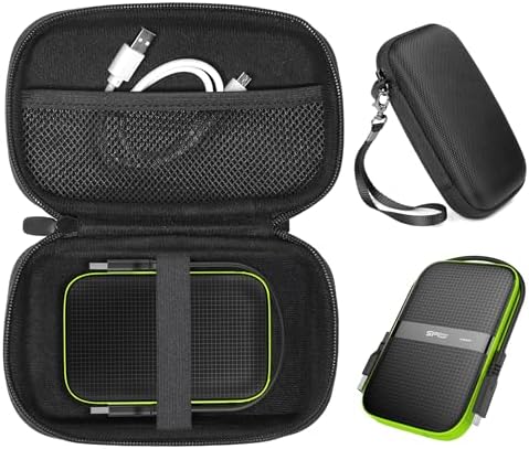 Ultimate Case Sack for SP Silicon Power Armor A60 Portable Hard Drives – Rugged Protection & Enhanced Speed for 1 TB, 2 TB, 4 TB, 5 TB (Black & Green) – Stylish, Shockproof Storage Solution for On-the-Go Data Safety