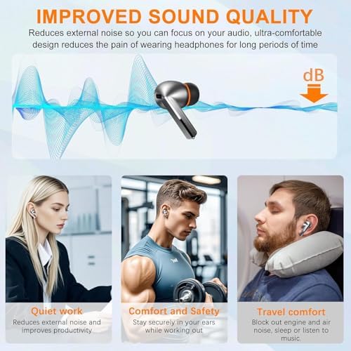 Premium Comfort Hybrid Memory Foam & Silicone Ear Tips for Samsung Galaxy Buds3 Pro – Double-Layer Anti-Slip Design Ensures Noise Isolation, Perfect Fit for Charging Case, 3 Pairs (Black Orange, Size L) – Transform Your Audio Experience with Superior Sound Quality and All-Day Comfort