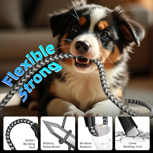 Ultra-Fast 240 W 4-in-1 USB C Charging Cable with Breathing Light Indicator – Multi-Device Compatibility for i Phone, i Pad, Samsung Galaxy, and Mac Book – 5 Ft Durable Cord in Stylish Purple for Efficient Data Sync and Enhanced Charging Performance