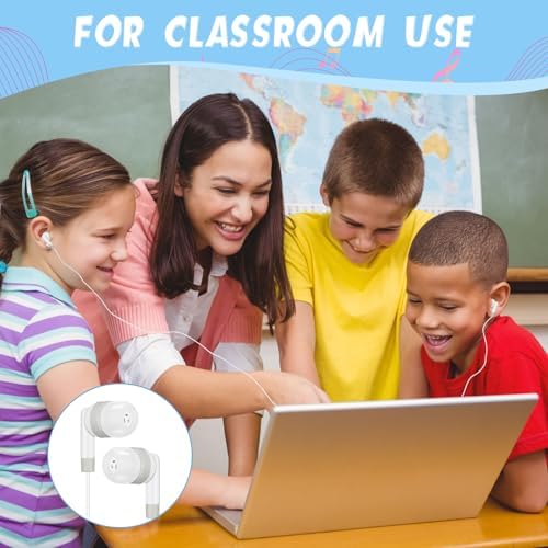 Kigeli Bulk 100 Pack Kids Earbud Headphones – Vibrant Multicolor Wired Earphones for Enhanced Classroom Learning and Group Activities – Disposable 3.5 mm In-Ear Design for Optimal Sound Isolation – Versatile Audio Solution for Schools, Libraries, and Personal Use – Lightweight, Portable, and Easy to Clean for Students and Adults