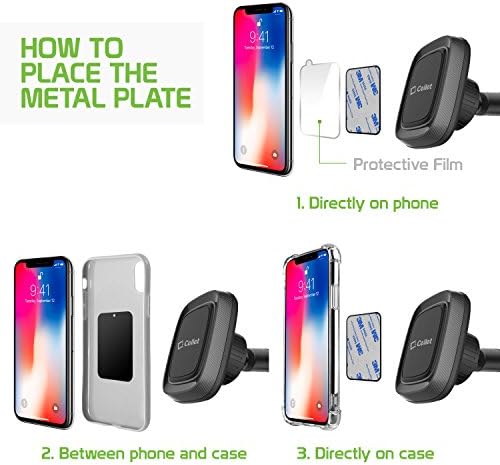 Universal Magnetic Car Phone Mount Holder with Flexible Goose-Neck for Enhanced Navigation – Compatible with i Phones, Samsung Galaxy, LG, Motorola, Google Pixel – Effortless Installation & Optimal Viewing Angle for Driving Safety