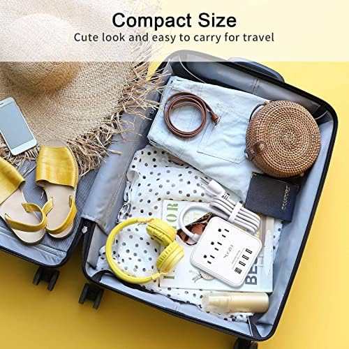 Travel Smart with the Cruise Essentials 6 Ft Non-Surge Power Strip: 3 Outlets & 4 USB Ports (1 USB-C) for Effortless Charging on Cruises, at Home, or in the Office – ETL Listed, Sleek Black Design for Enhanced Device Compatibility and Safety