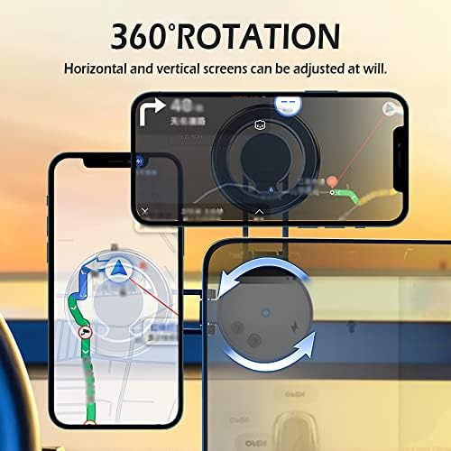 Salior Universal Magnetic Phone Holder for Car – 48 N50 Super Strong Magnets, 360-Degree Adjustable Mount for Ultimate Viewing Flexibility, Sleek Black Design, Effortless One-Handed Operation, Compatible with All Smartphones for Enhanced Driving Safety and Convenience