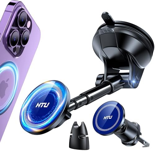 2025 Enhanced Mag Safe Car Phone Mount – 80 LBS Ultimate Suction Power & Military-Grade Strength for i Phone 16, 15, 14 Pro Max & Mini – 360° Rotatable Magnetic Holder for Secure Dashboard & Windshield Use – Effortless Navigation & Hands-Free Communication