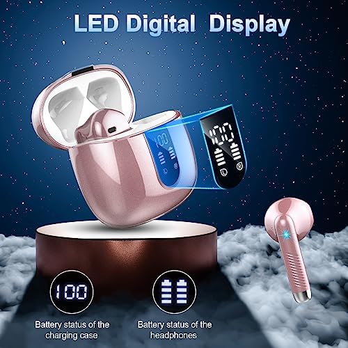 Ultimate Freedom: 2024 Bluetooth V5.4 Noise Cancelling Wireless Earbuds with IP7 Waterproofing, 40-Hour Battery Life, Dual LED Display, and Enhanced Call Clarity for Android/i OS – Chic Green Design for Active Lifestyle