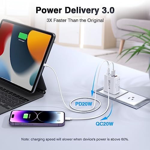 40 W USB C 4-Port Wall Charger 2-Pack – Ultra-Fast Charging Adapter for i Phone 16, i Pad Pro, Nintendo Switch & More – High-Speed PD & QC Technology for Multiple Devices – Compact & Stylish Red Design – Perfect for Travel and Daily Use