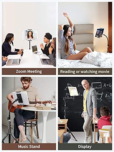 Ultimate Heavy-Duty Aluminum i Pad Tripod Stand with 72” Gooseneck – Versatile Universal Tablet Holder for Pro, Mini, Air & 4.7-12.9″ Devices – Ideal for Professional Presentations, Streaming, and Hands-Free Viewing