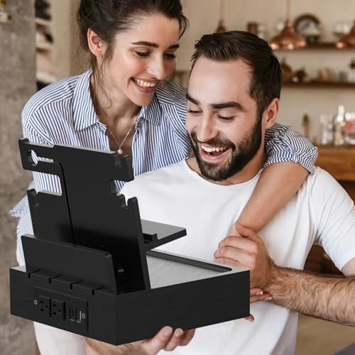 Nightstand Organizer, Wood Bedside Organizer Docking Station with USB Ports and Outlets, Gifts for Men, Nightstand Drawer Organizer for Cellphone, Watch, Sunglasses & Accessories – Enhanced Compatibility and Speed