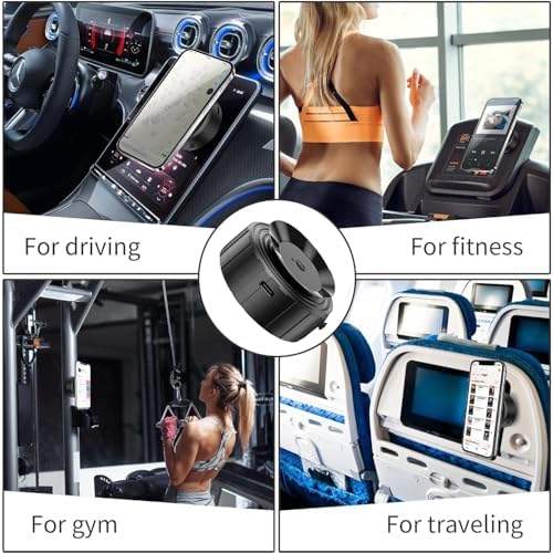 Universal Suction Magnetic Phone Holder – Versatile Car Mount with Strong Vacuum Grip for Safe Hands-Free Use in Vehicles, Gyms, and Showers – Sleek Black Design for All Smartphones and Devices
