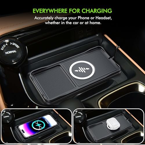 LANSEMKU 15 W Wireless Car Charger Pad – Sleek Anti-Slip Design for Seamless Charging on the Go – Compatible with i Phone 16/15/14/13/12 Pro Max & Samsung S23/S22/S20 – Fast Charging Solution with 30 cm Cable – Elevate Your Driving Experience with Enhanced Compatibility and Convenience