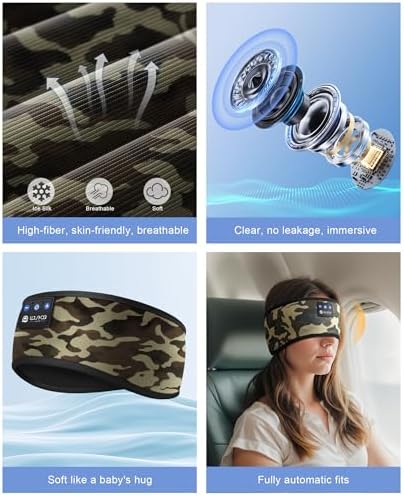 Ultimate Bluetooth 5.4 Sleep Headband Headphones – Designed for Side Sleepers, Unmatched Comfort for Active Lifestyles, Superior Sound Quality, Ergonomic Fit for Enhanced Relaxation, Ideal Tech Gift for Music and Podcast Enthusiasts