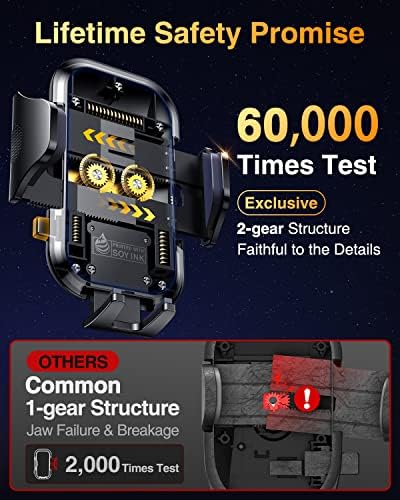 VANMASS Military-Grade Car Phone Holder – Maximum Durability for i Phone 16, 15 Pro Max, 14, 13 & Android Devices – Ultimate Dashboard, Windshield & Vent Mount with Secure Suction & Clip Mechanism for Safe Navigation – 360-Degree Adjustable Viewing for Effortless Access – Heavy-Duty Cell Cradle for Confident Driving