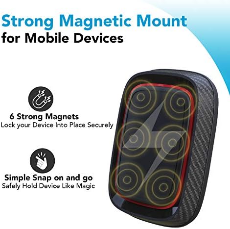 Ultimate APPS2 Magnetic Car Phone Holder Mount – Six Strong Magnets for Secure Grip, Versatile Suction Cup for Windshield & Dashboard, Universal Fit for Smartphones & Mini Tablets, 360-Degree Swivel Design for Hands-Free Convenience, Durable & Easy to Install for Enhanced Driving Safety