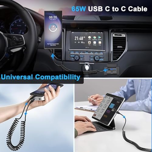 Dual 90 W 12 V USB Outlet Charger Panel – Ouffun Fast Charging Solution for Cars, RVs, and Trucks with Dual 36 W PD & QC3.0 Technology and 2 x 65 W USB C Cables – Seamless Installation for Ultimate Convenience and Compatibility