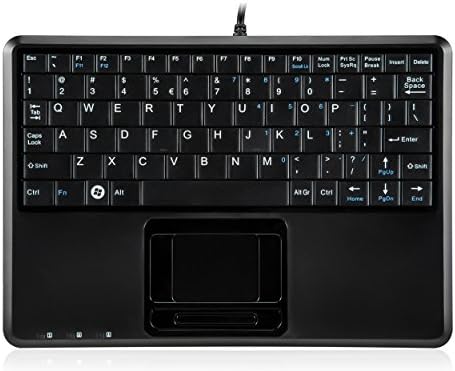 Compact USB Touchpad Keyboard – Perixx PERIBOARD-510 H Plus with X Type Scissor Keys, Dual USB Hubs, and Sleek Black Design for Enhanced Productivity in Limited Spaces – Perfect for Home Office, Travel, and Seamless Connectivity
