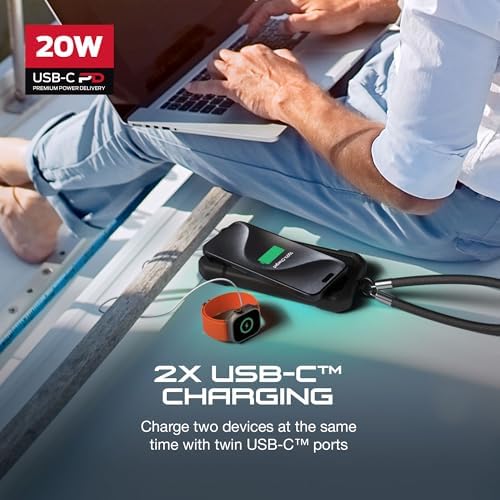 Ultimate 20000 m Ah Power Grid Pro Power Bank – 65 W Fast Charging with Dual USB-C Ports, IPX6 Splash-Proof & 5 ft Drop-Tested Durability, Includes USB-A to USB-C Converter for Unmatched Compatibility and Performance