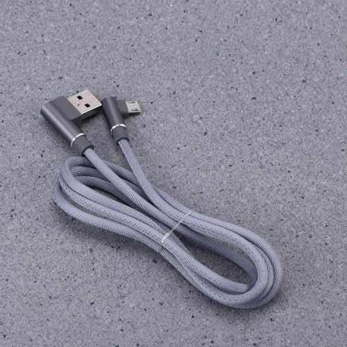90-Degree USB Micro Cable – 1 m Nylon Braided Right Angle Charger for Universal Phones – Fast 2.4 A Data Transmission – Durable & Tangle-Free Connectivity Solution for Enhanced Performance