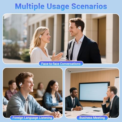 Souroyea Bluetooth Open Ear Earbuds – Lightweight Wireless Headphones with Deep Bass Sound, Built-in Microphone, LED Battery Indicator, Perfect for Fitness and Sports, Compatible with i Phone & Android Devices, Ultimate Comfort for Active Lifestyles