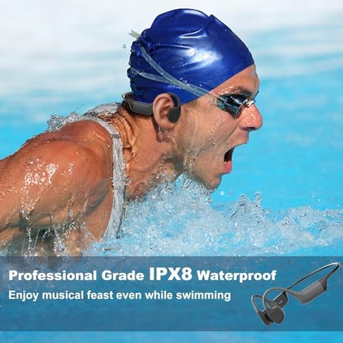 Revolutionary IP68 Waterproof Bone Conduction Headphones – Bluetooth 5.4 Enabled Underwater Audio Device with 32 GB Internal Memory and Open-Ear Design for Enhanced Safety and Comfort for Athletes and Swimmers