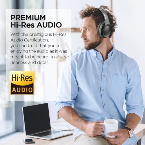 Premium Active Noise Cancelling Over-Ear Bluetooth Headphones – 80-Hour Playtime for Uninterrupted Listening, Deep Bass Audio Experience, Comfort-Focused Memory Foam Cushions, Enhanced ENC Microphone for Superior Call Clarity – Perfect for Frequent Travelers and Remote Workers with Quick Bluetooth Connectivity and Wide Compatibility