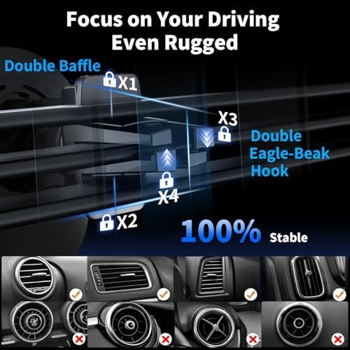 AOUXSEEM Magnetic Car Phone Charger Mount – 15 W Fast Wireless Charging with 20 N55 Magnets for i Phone 16/15/14/13/12/Pro/Plus/Max & Samsung Galaxy S Series – Effortless One-Handed Operation & Stylish Design for Ultimate Driving Convenience